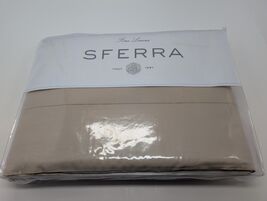 Sferra Celeste Mushroom King Duvet Solid Tan 100% Cotton Percale 406TC Italy NEW - $328.00