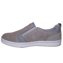 Lands End Women Size 7 B, Suede Zipper Sneaker, Light Gray - £22.53 GBP