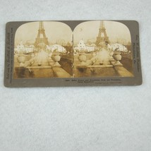 Paris Worlds Fair Exposition Stereoview Eiffel Tower Fountains Antique 1901 - £15.94 GBP