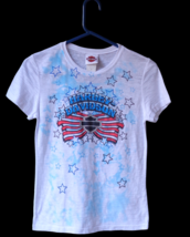 Harley Davidson American Pie Stars Stripes T-Shirt Tee Shirt Top Jr Juni... - £17.89 GBP