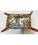 Vintage Handmade Travel Jewelry Cosmetic Tray Vinyl Black White Red 8.5 ... - $36.36