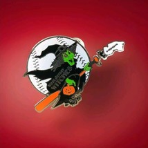 West Jersey Witches Softball  Pin Witch Riding Bat w/ Pumpkin Vintage Halloween - $15.49