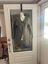 Oliver By Escio Women’s Green White Diamond Thick Open Front Cardigan Sw... - $23.71