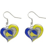 Aminco NBA Golden State Warriors Swirl Heart Earrings, Team Color - $26.01 CAD