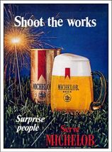 Michelob Light Beer Advertising Metal  Sign 8x12in Vintage Mancave Man C... - $452.17 MXN