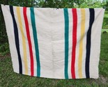 Antique HUDSON&#39;s BAY 4 POINT Wool Blanket Striped 100% England 90&quot; x 74&quot;... - £265.38 GBP