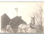 RPPC Farm Scene Horse and Carriage w Windmill UNP Postcard H18 - $6.20