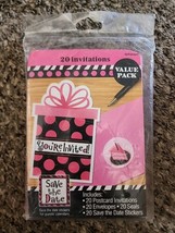 Another Year of Fabulous Pink Black Birthday Party Invitations w/Envelop... - $5.81