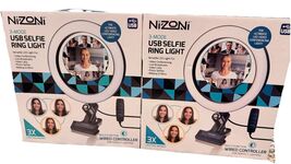 NEW Lot of 2 Nizoni 3-Mode USB Selfie Ring Light LED 8 Inch Diameter FRE... - $24.70