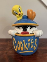 Warner Bros Looney Toons Sylvester Tweety Cookie Jar Vintage 90s Kitchen... - £30.96 GBP