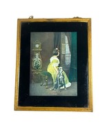 Antique Victorian 1800&#39;s photo Girl With A Dog Titled Memories Dressing ... - $32.71