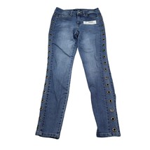 Blue Spice Jeans Pants Womens 3/4 Blue Denim Casual Preppy Skinny Lace Up - £18.96 GBP