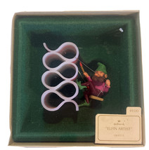 1982 Hallmark Keepsake Ornament Elfin Artist Elf w/ Ribbon Candy In Box And Tag - £9.03 GBP