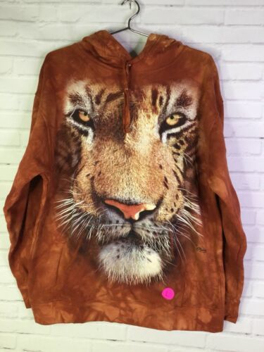 The Mountain Tiger King Big Face Animal Nature Hoodie Sweatshirt Unisex Size L - $51.98