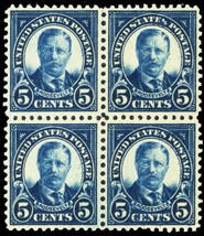 557, Mint NH VF 5¢ Roosevelt Block of Four - Stuart Katz - £77.68 GBP