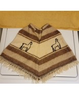 Vintage 80s Childs Woven Poncho Alpaca Wool Lama Baby 6M - 2T - $1,027.62 MXN