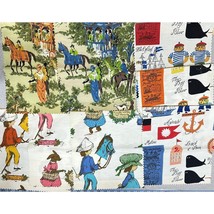 RETRO VTG Fabric Samples 11x12 (8) Cute Childrens Prints Holly Hobbie Wh... - £19.98 GBP