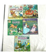 Disney Books and Tape Lot of 5 Winnie the Pooh - Bambi - Cinderella - Pe... - £15.81 GBP