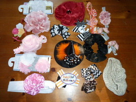 Baby Girl 19 Piece Boutique Flower Headwrap Headband Bow Set Lot Photo Props - £31.13 GBP