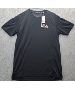 Adidas Training T Shirt Men&#39;s M Black Slim Fit Short Sleeve Crew Neck Pu... - $32.33
