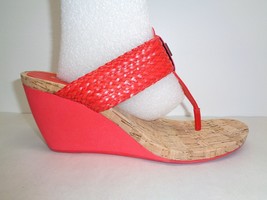 BCBG BCBGeneration Size 9.5 M MEL Red Wedge Heels Sandals New Womens Shoes - £73.30 GBP