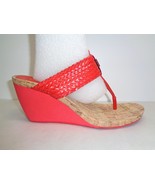 BCBG BCBGeneration Size 9.5 M MEL Red Wedge Heels Sandals New Womens Shoes - £78.53 GBP