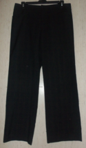 Excellent Womens Gloria Vanderbilt Dark Gray Plaid Dress Pant W/ Pockets Size 14 - £19.81 GBP