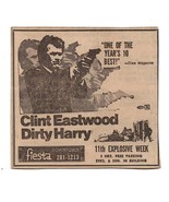 VINTAGE 1972 Dirty Harry Clint Eastwood Newspaper Advertisement - £15.48 GBP