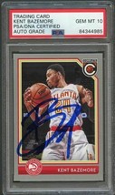 2016-17 Panini Complete #93 Kent Bazemore Signed Card AUTO Grade 10 PSA Slabbed - £48.10 GBP