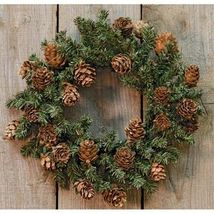 Pine Wreath Candle Ring 4&quot; Opening Cones 8&quot;-9&quot; W Christmas Winter #SPG98 - £19.11 GBP