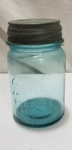 Vtg #1 Blue Ball Pint Jar Undropped A Zinc Lid Clean - £7.06 GBP