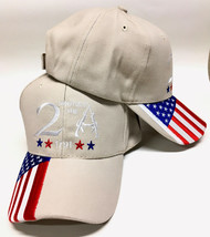 2A 2Nd Amendment 1791 Usa Flag On Bill Embroidered Khaki Nra Cap Hat - £17.51 GBP