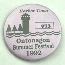 Ontonagon Summer Festival 1992 Vendor Badge Vintage 90s Pin Button Pinback - $12.95