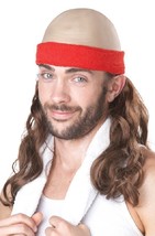 Funny Low Impact Wig Bald Cap long Hair Sweatband 70s 80s guy Coach Trai... - $262.93 MXN