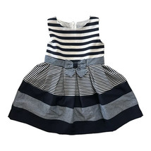Bonnie Jean Girl&#39;s Tiered Color Block &amp; Stripes Any Occasion Dress Navy - £10.44 GBP