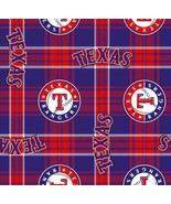 Texas Rangers MLB Major League Baseball Sports Team Fleece Fabric Print ... - £30.32 GBP