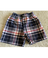 Disney Boys Navy Blue Red White Plaid Elastic Waist Shorts 18 Months - $2.94