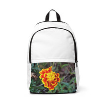 Red and Yellow Flower Unisex Fabric Backpack - £43.96 GBP