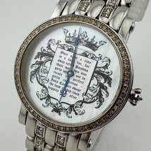 Juicy Couture Quartz Watch Men Silver Steel Curved Rhinestone ~For Parts... - $23.74