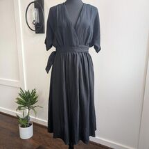 Dreamers Black Wrap Dress Medium Waist Tie Rayon Blend Lightweight Casual - €43,87 EUR