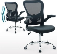 Office Chair,Pu Cushion Ergonomic Desk Chair,Mesh Mid Back Height, Black. - £177.72 GBP