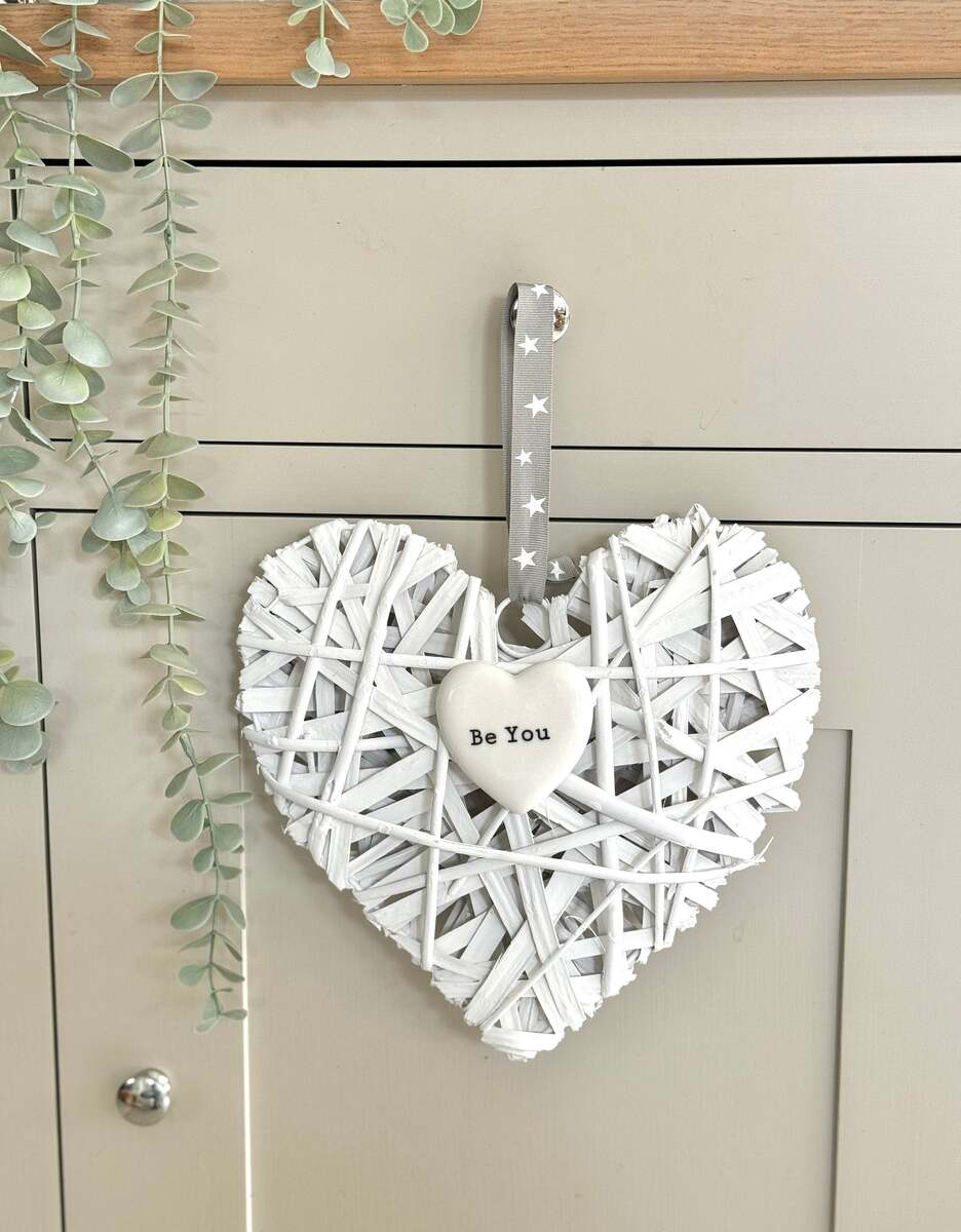 Be You White Wicker Heart Hanger - $20.85 Be You White Wicker Heart Hanger - $20.85