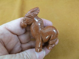 (Y-BUR-710) BURRO donkey mule GOLDSTONE STONE carving GEMSTONE I love bu... - £13.81 GBP