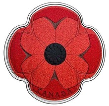 1/2 Oz Silver Coin 2019 $10 Canada Color Proof Remembrance Day Poppy Shape - £123.38 GBP