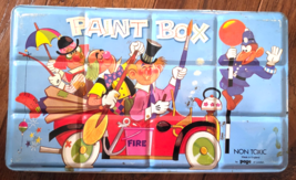 Vintage Page of London Paintbox Water Colour Set Clowns Metal Tin - $19.79