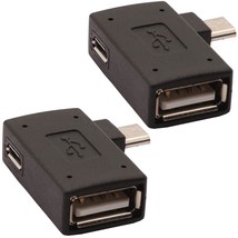 2-In-1 Powered Micro Usb Otg Adapter 90 Degree Left Angled For Playstaion Classi - £11.98 GBP