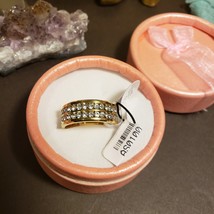 Gold Plated over Stainless Steel Cubic Zirconia Unisex Eternity style band - £23.72 GBP