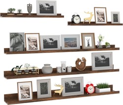 Giftgarden 47 Inch Long Floating Shelves For Wall Set Of 5, Rustic Wood Wall - $73.99