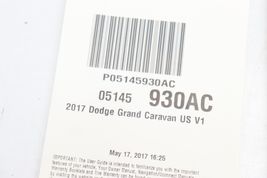 2017 DODGE GRAND CARAVAN OWNERS MANUAL E0248 image 11