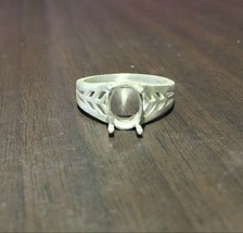 925 Plata de Ley Semi Soporte Anillo Piedra 7 X 9MM Ovalado Anillo Montaje - $31.32